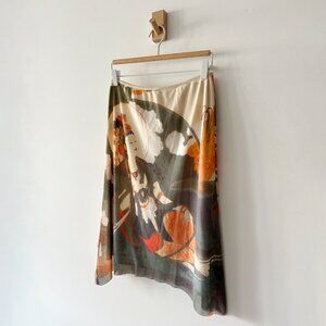 Rare Vintage Vivienne Tam Kuan Yin Buddha 90's Skirt Designer Size 2 M